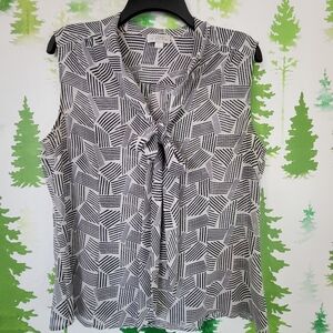 Tahari Sleeveless Tie-Neck Top.